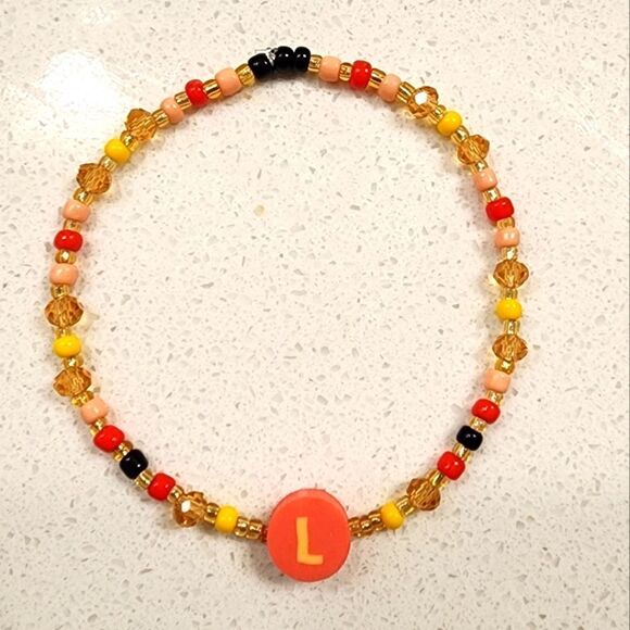 Custom Initial Beaded Bracelet - Picture 1 of 2